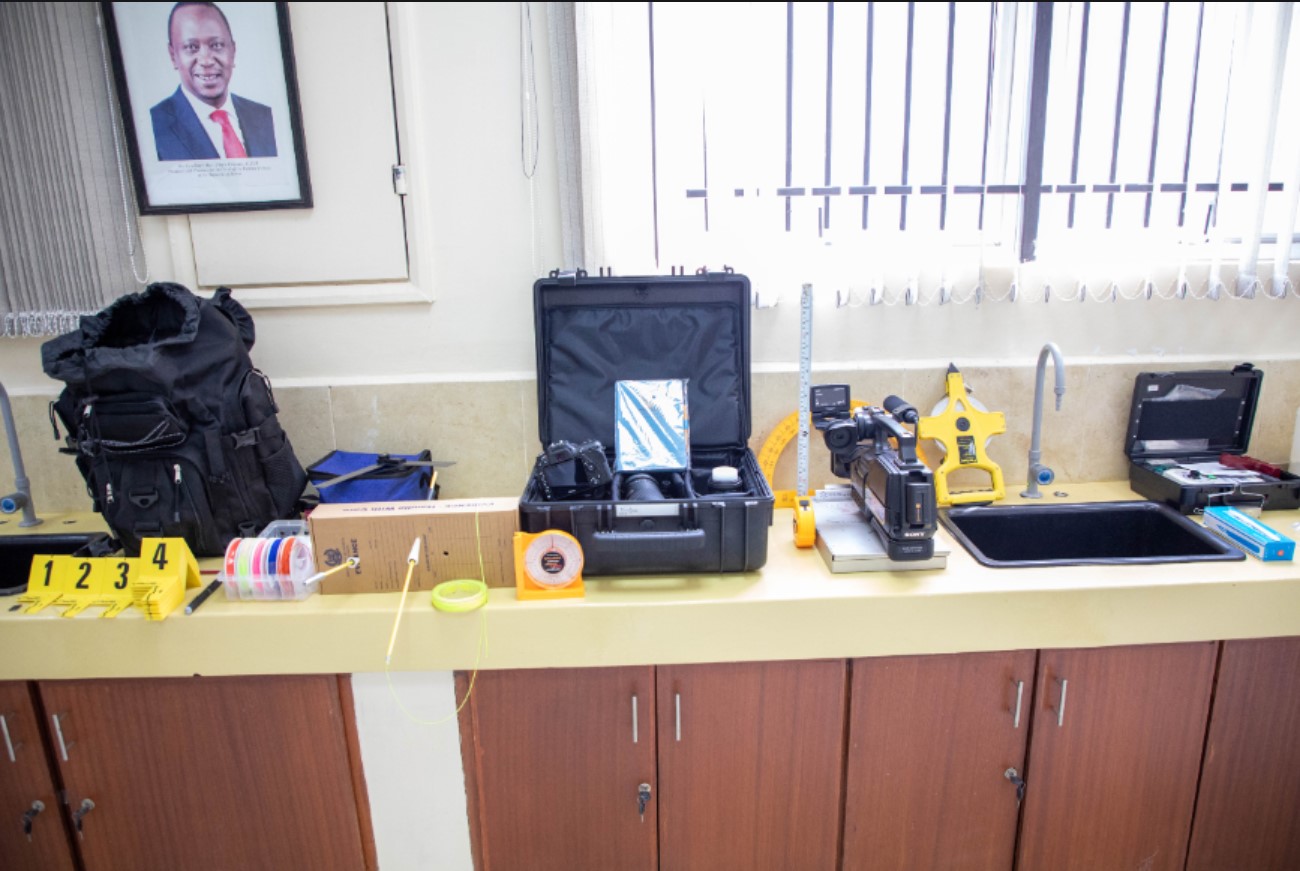 Scene of crime analysis by DCI officer.