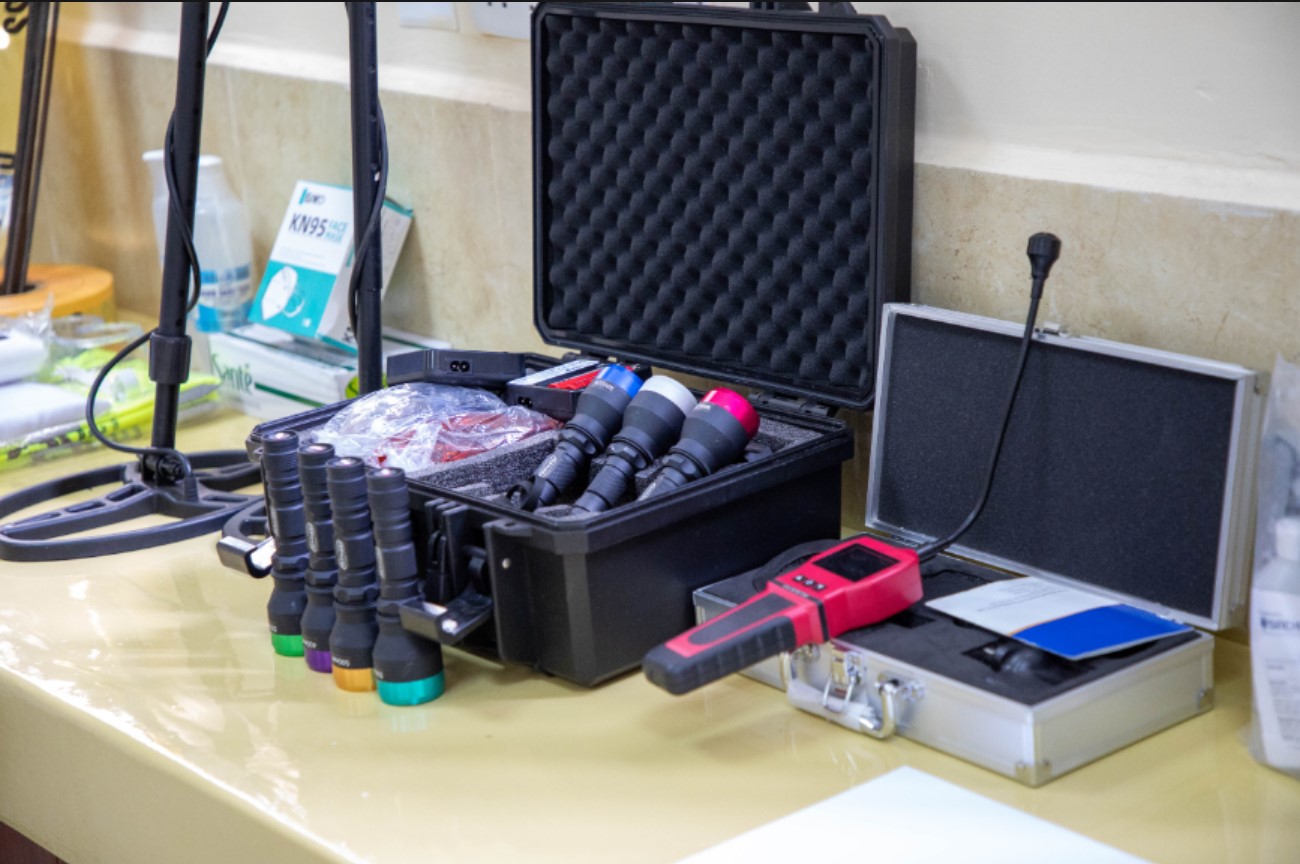 Scene of crime analysis by DCI officer.